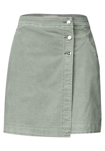 Cordrock im Wickel-Look 36 - Dusty Milky Green