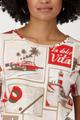 T-Shirt mit Polaroid-Print 36 - Red Gemustert