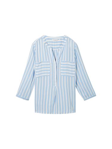 Bluse mit Streifenmuster 46 Regular Fit - Offwhite Blue Vertical Stripe