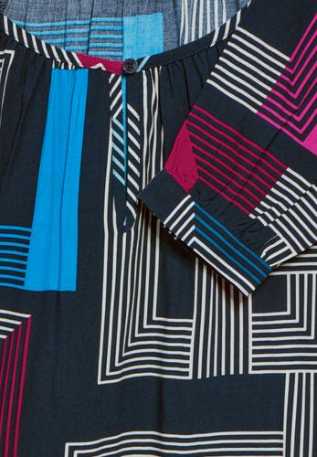 Bedruckte Bluse XL - Deep Petrol