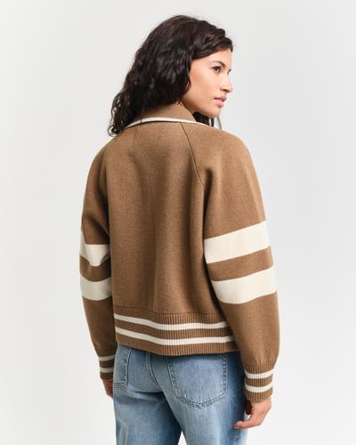 GANT Varsity Strickjacke M - Warm Khaki