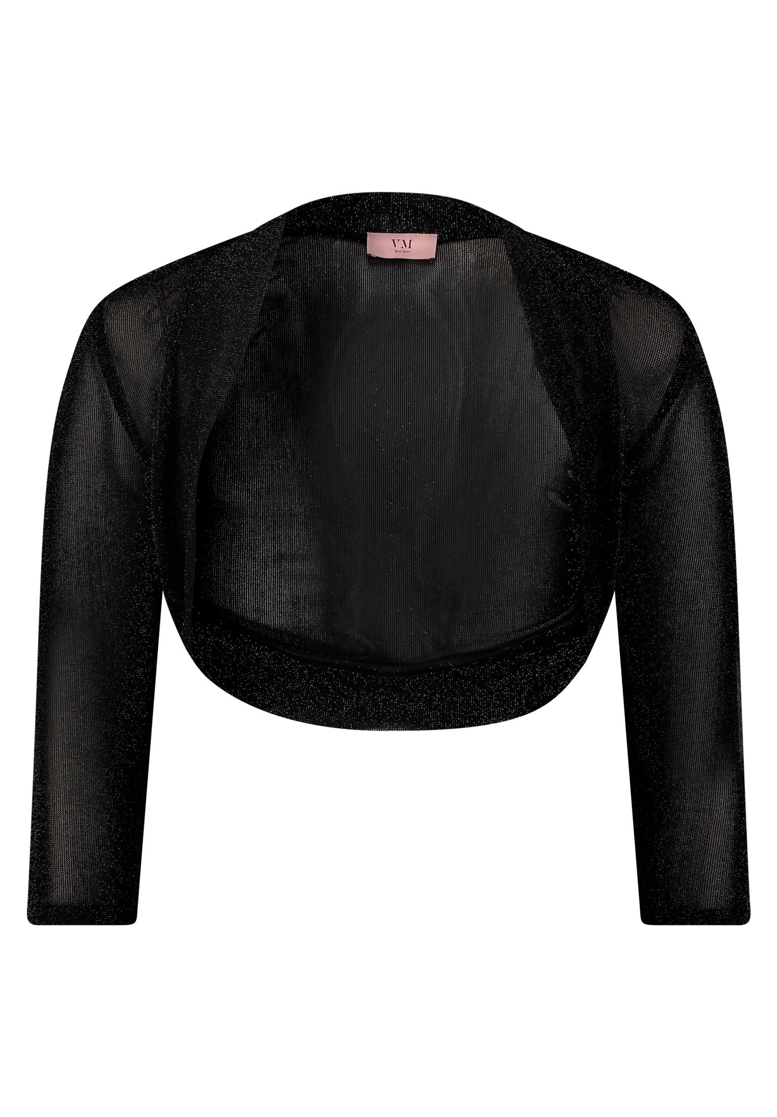 Bolero-Jacke 38 Figurnah - Schwarz/silber