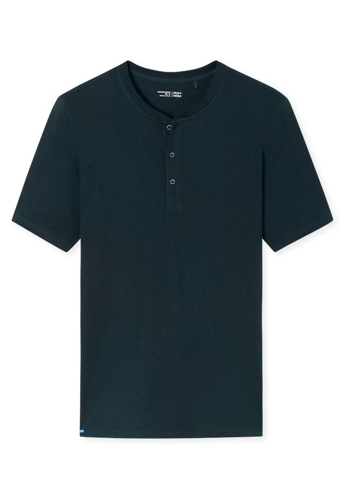 T-Shirt Knopfleiste Blau 48