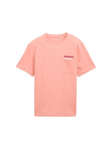 T-Shirt mit Brusttasche XL Regular Fit - Hazy Coral Rose