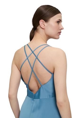 Abendkleid 40 Figurbetont - Shiny Bluestone