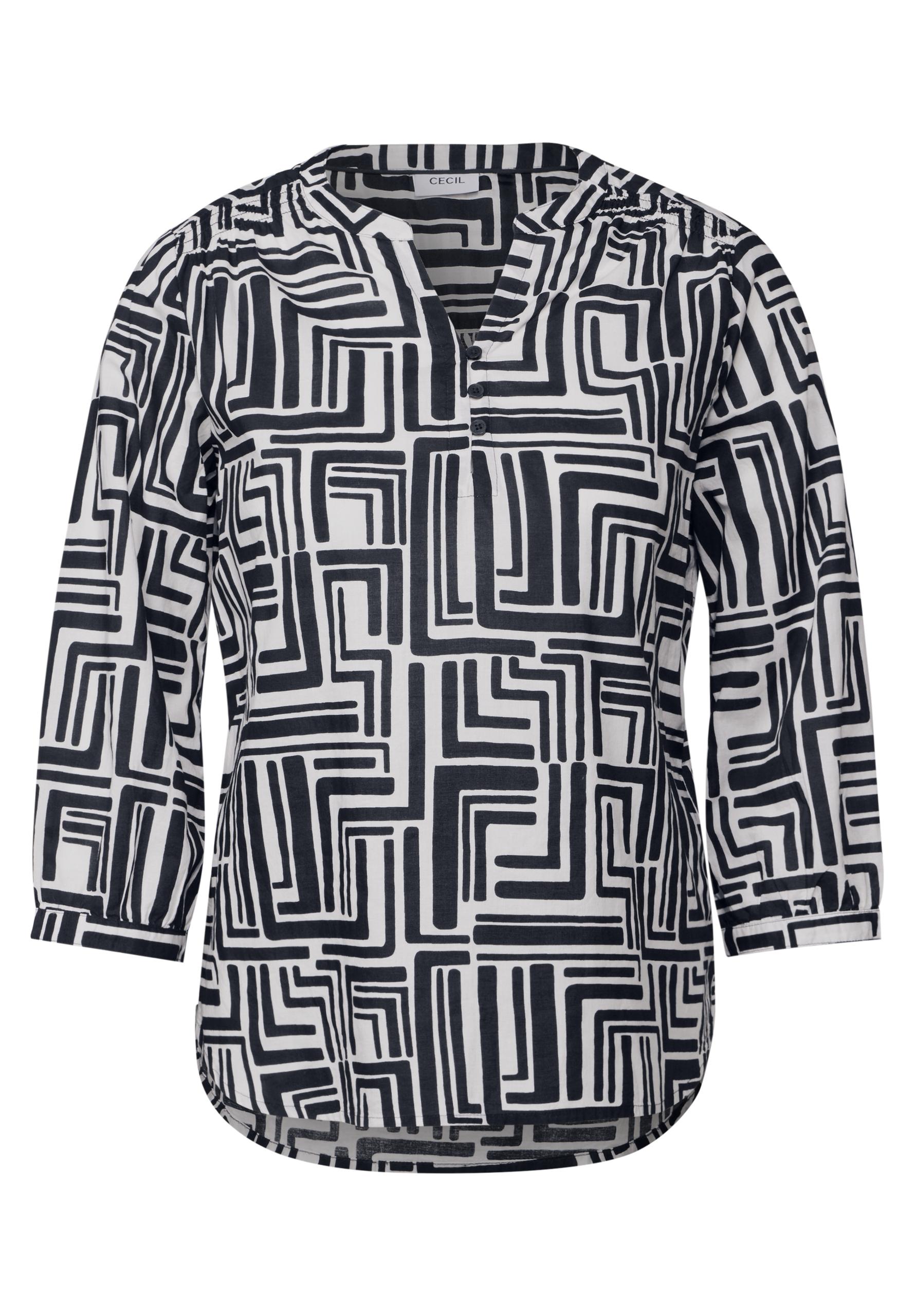 Gemusterte Bluse S - Universal Blue