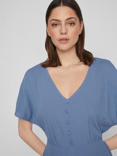 VIMOASHLY BUTTON S/S DRESS 40 Locker geschnitten - Coronet Blue