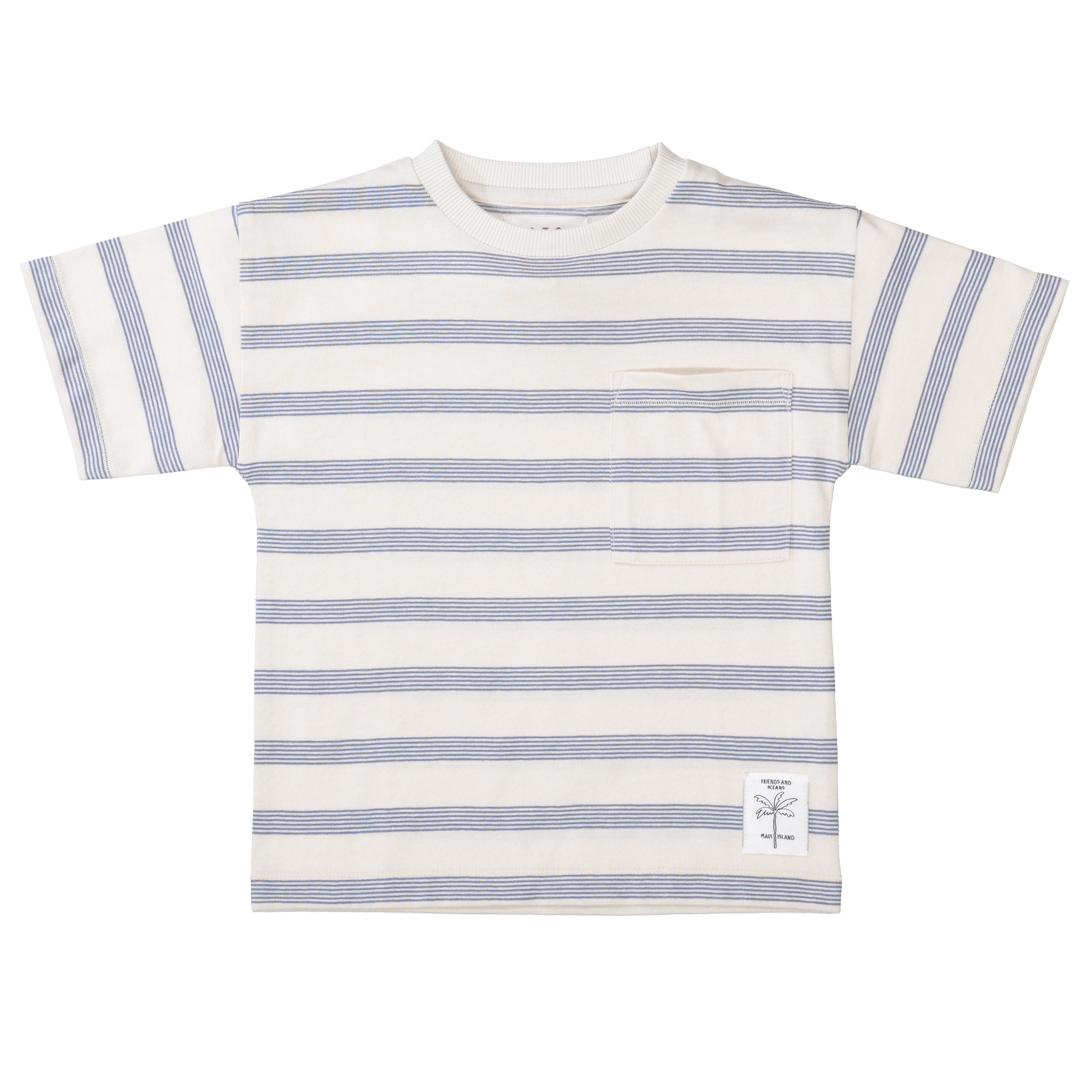 Kn.-T-Shirt, oversized 104/110 - Steel Blue Str.
