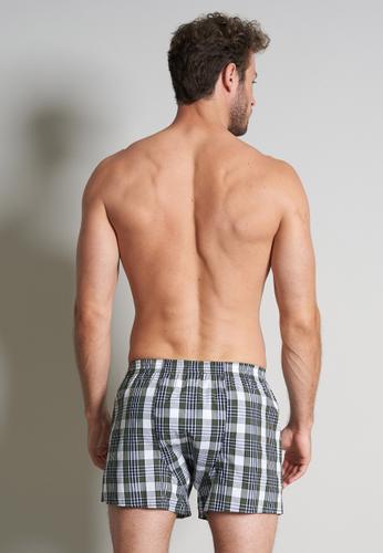 TOM TAILOR Herren Boxershort kariert 2er Pack M - Grün-dunkel-karo