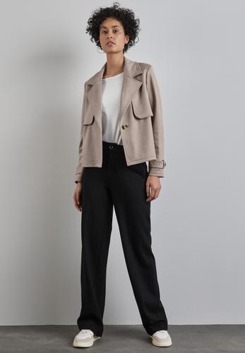 Kurze Velours Jacke 34 - Breezy Beige
