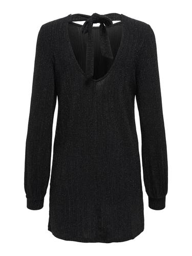 ONLCAROL L/S GLITTER BOW DRESS JRS Schwarz S