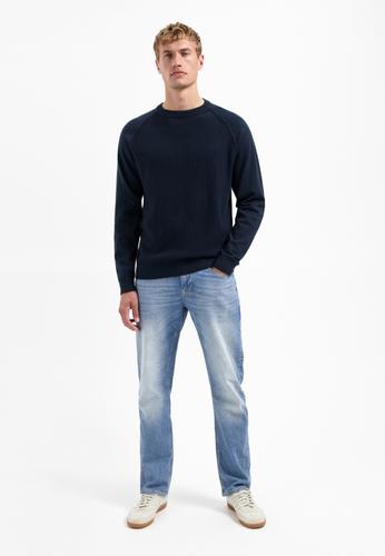 Pullover Crewneck Solid Waffle Knit XXL Regular Fit - Night