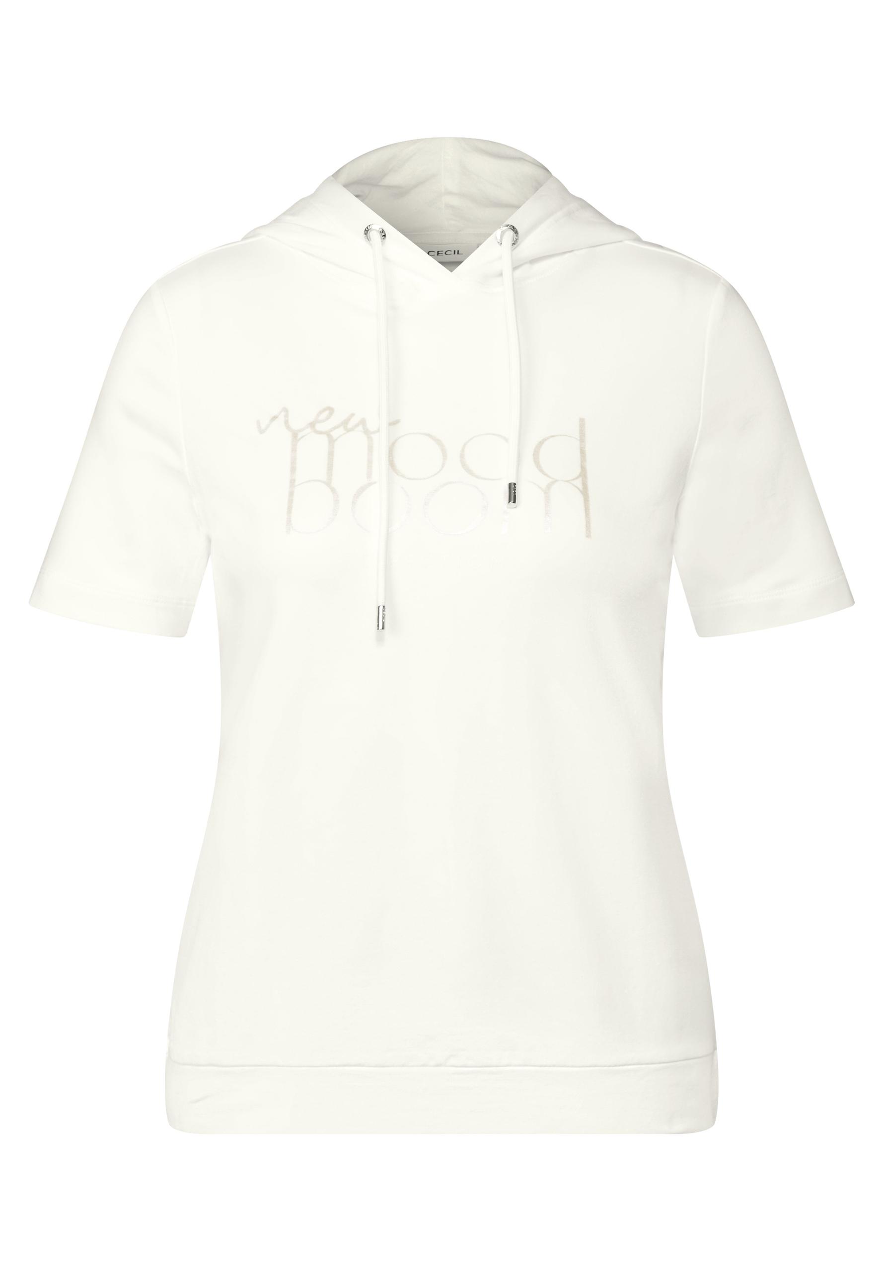T-Shirt mit Kapuze L - Vanilla White