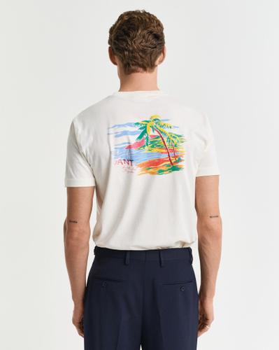 GANT USA Sailing Print Graphic T-Shirt Weiß L