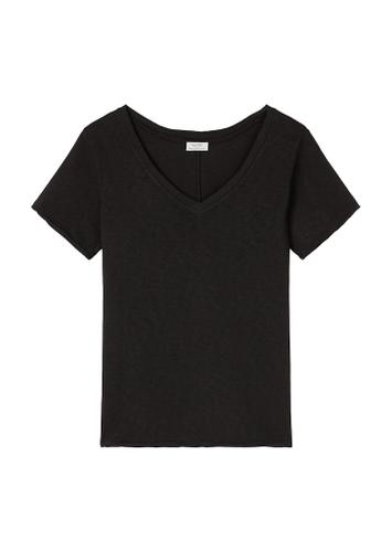 V-Neck-T-Shirt regular Blau XS