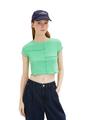 Cropped T-Shirt mit Ziernähten XL Cropped Fit - Strong Green