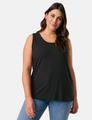 Basic-Top mit Seitenschlitzen 46 Figurumspielend - Black