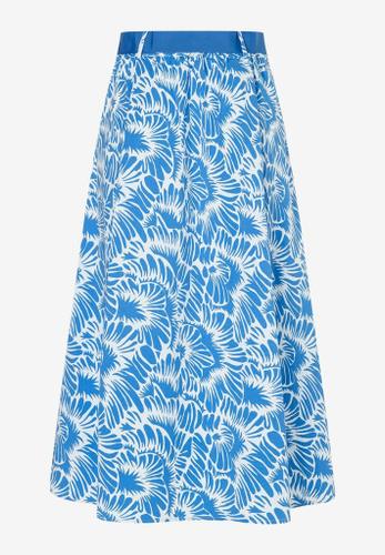weiter Baumwollrock blau/weiß Frühjahrs-Kollektion Blau 38