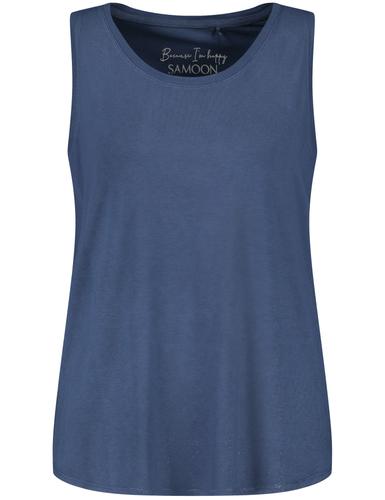 Basic-Top mit Seitenschlitzen 46 Figurumspielend - Mood Blue