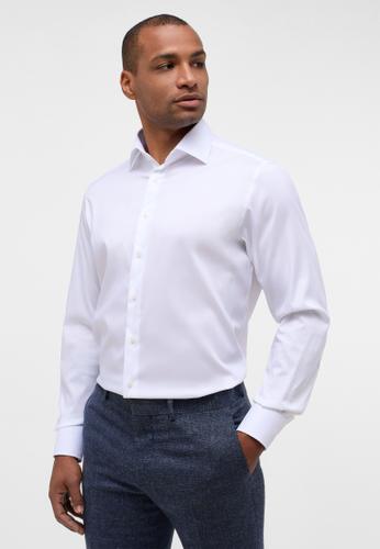 Performance Shirt Twill-Stretch Langarm 42/Langarm - 65cm MODERN FIT - Weiß