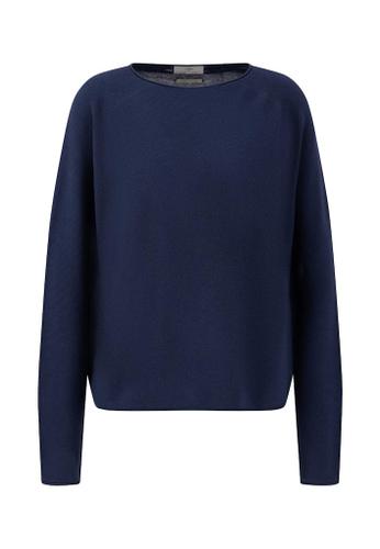PULLOVER O-NECK FINE COTTON Blau XL