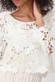 Häkelpullover mit Pailletten 42 - Cream