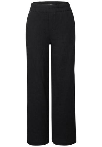 Wide Leg Musselin Hose 34/30 - Black