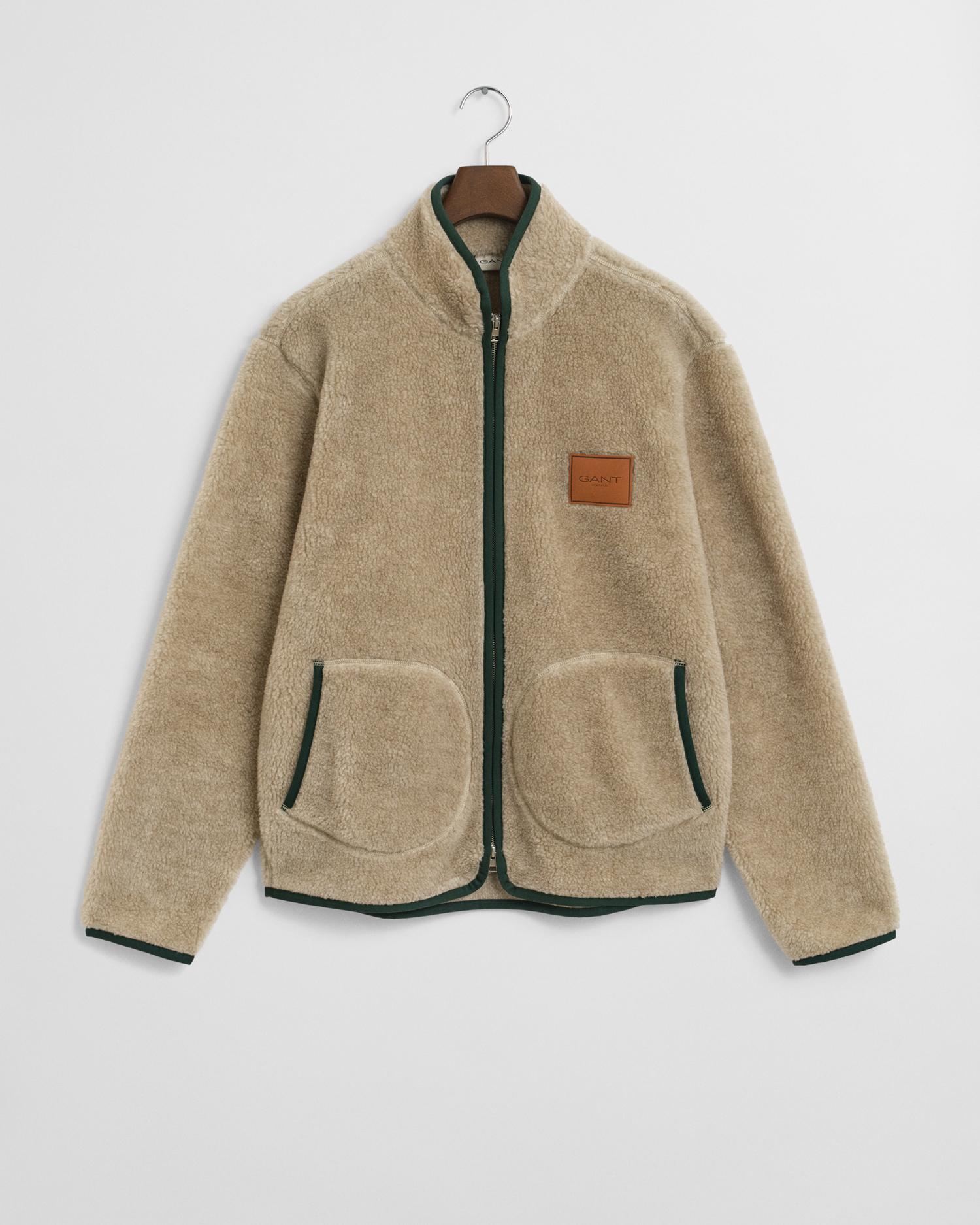 Fleecejacke aus Wollmix XXL - Oat Melange