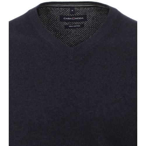 Pullover mit V-Ausschnitt uni 004430 XL - Blau