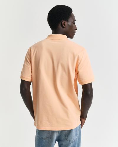 Kontrast Piqué Poloshirt S - Peachy Orange