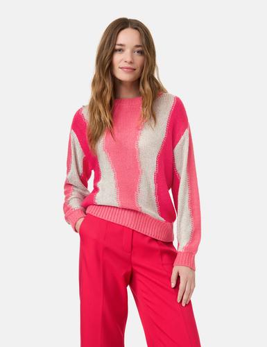 Pullover mit Farbmuster 44 Lässige Passform - Cherry Red Gemustert