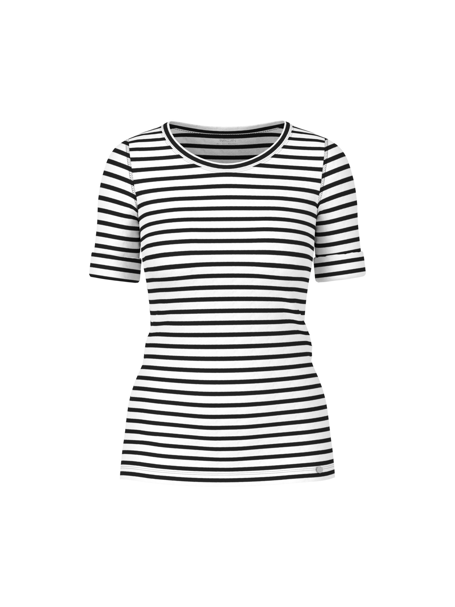 Ringel-T-Shirt aus Baumwoll-Ripp 38 - White And Black