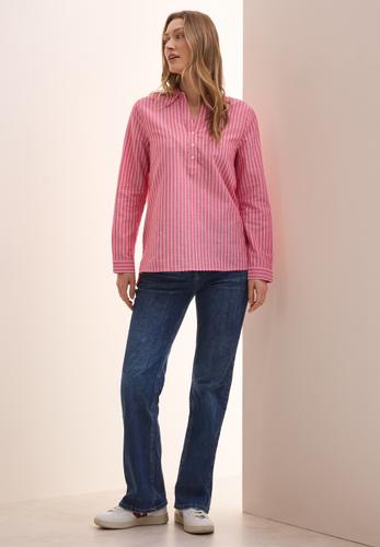 Gestreifte Oxford Bluse S - Granita Red