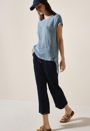 Leinen Chambray-Bluse L - Chambray Forever Blue