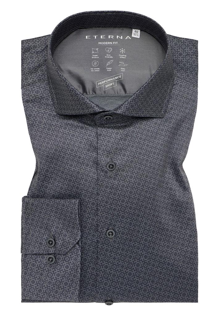 Performance Shirt Twill Langarm Grau 42/Langarm - 65cm