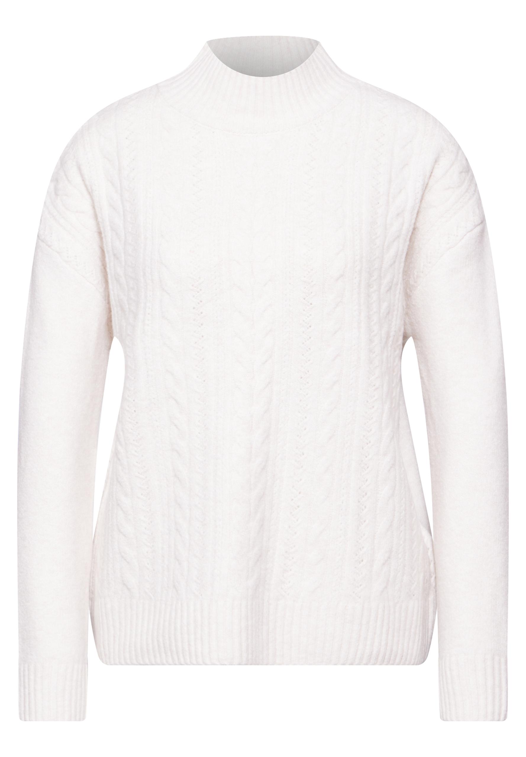 Pullover mit Strickmuster 44 - Cream White Melange