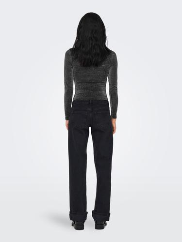 ONLAMERA L/S GLITTER BODY JRS XS - Black