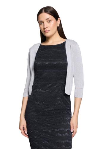 Strickbolero M Figurumspielend - Grau/silber