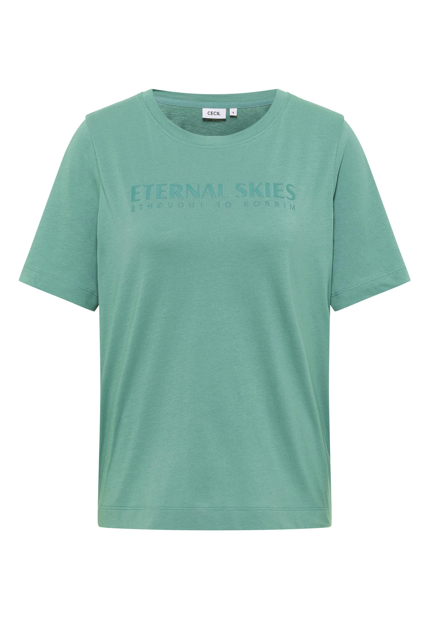 T-Shirt mit Wording Artwork M - Jewel Green