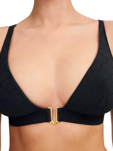 Glow Bügelloser tiefausgeschnittener Bikini T-Shirt BH S - Schwarz