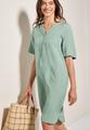 Split Neck Leinenmix Kleid L - Ice Sage Green