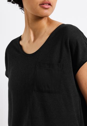 Leinen-Look T-Shirt 36 - Black