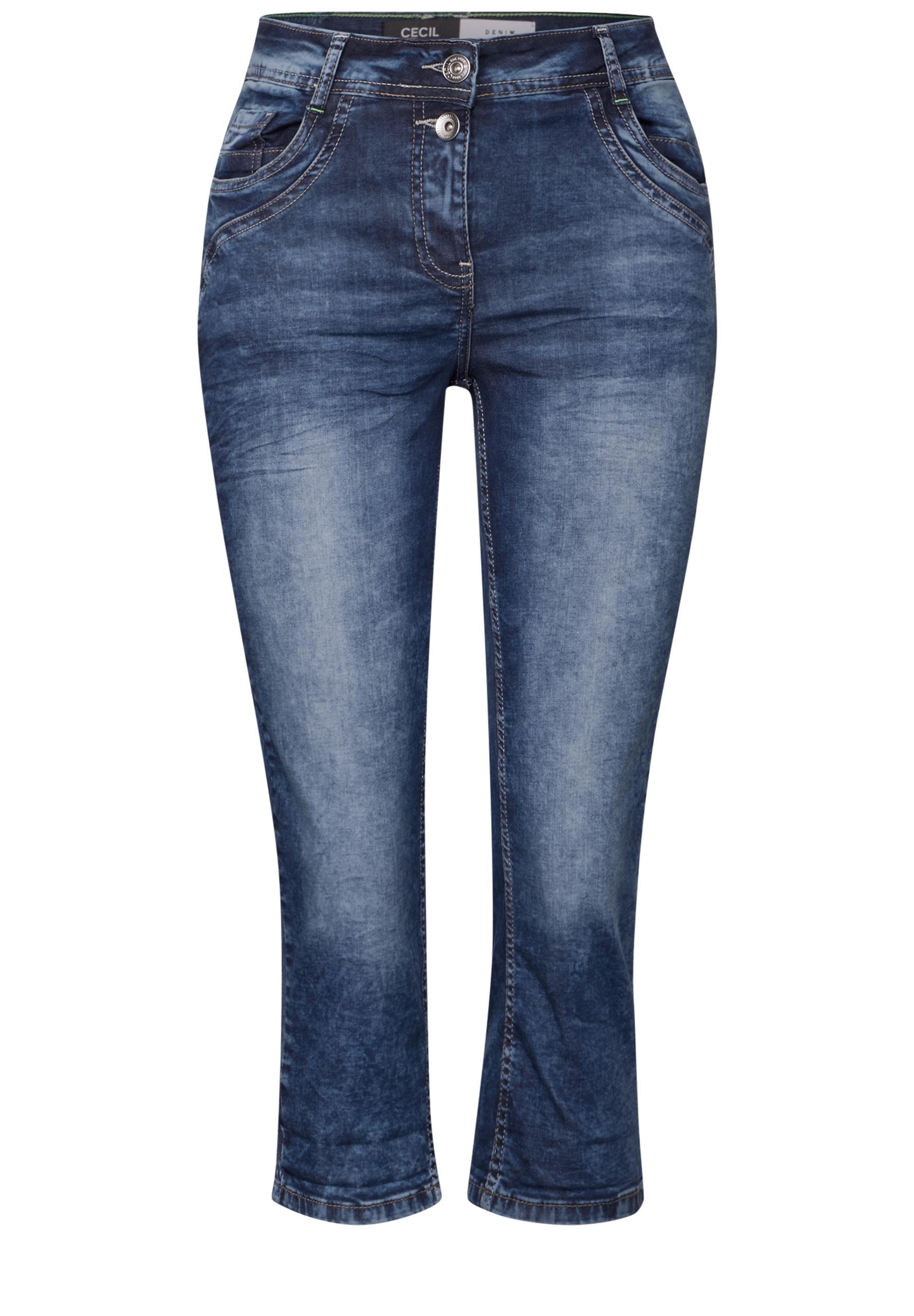 3/4 Jeans 27/3/4 Hosen - Mid Blue Used Wash