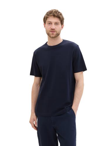 T-Shirt mit Piqué Struktur XXL Regular Fit - Sky Captain Blue