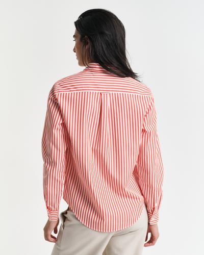 Regular Fit Popeline Bluse mit Streifen 36 - Orange Red