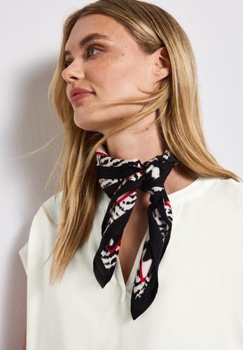 Split Neck Bluse in Unifarbe 36 - Off White