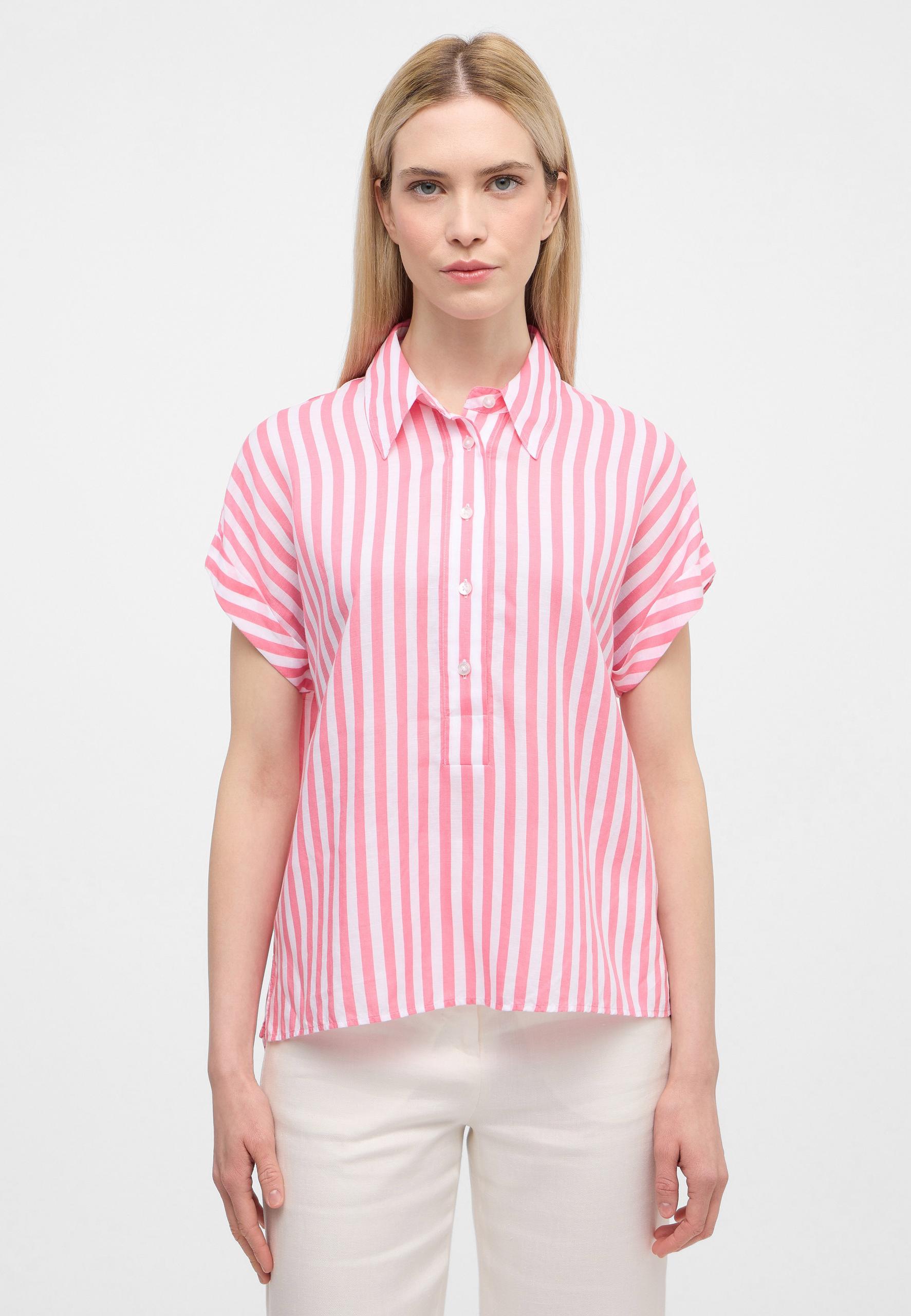 Bluse Leinen Kurzarm 36/Kurzarm LOOSE FIT - Pink