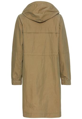 Langer Parka mit verstellbarer Taille Grün 44