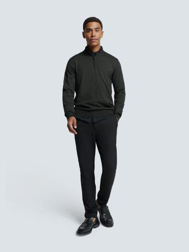 Pullover Half Zip 2 Coloured Melange Grau M