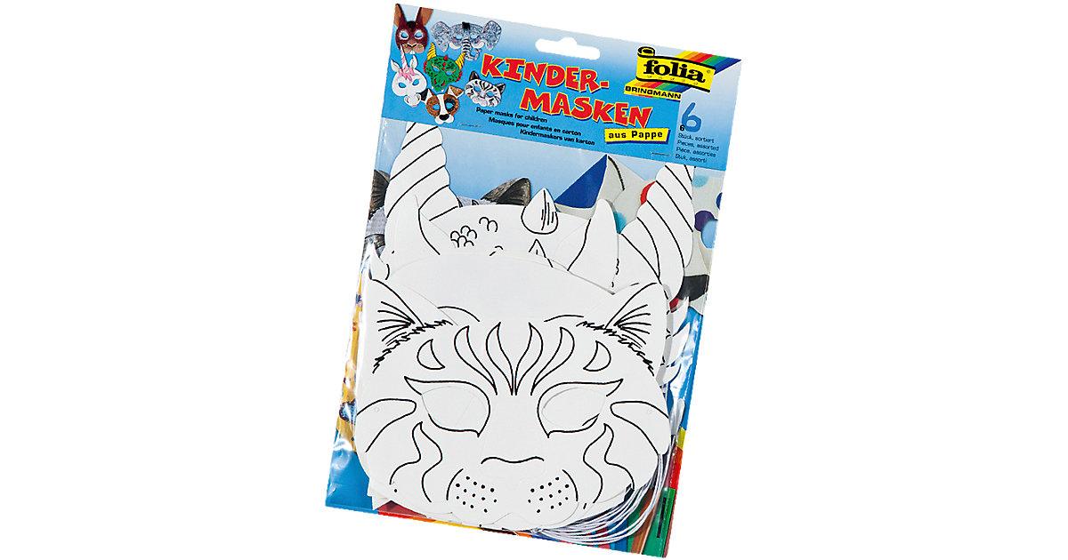 Kindermasken Tiermotive, 6 Stück